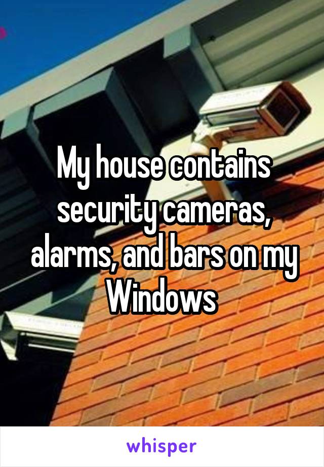 My house contains security cameras, alarms, and bars on my Windows 