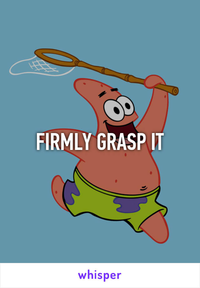 FIRMLY GRASP IT