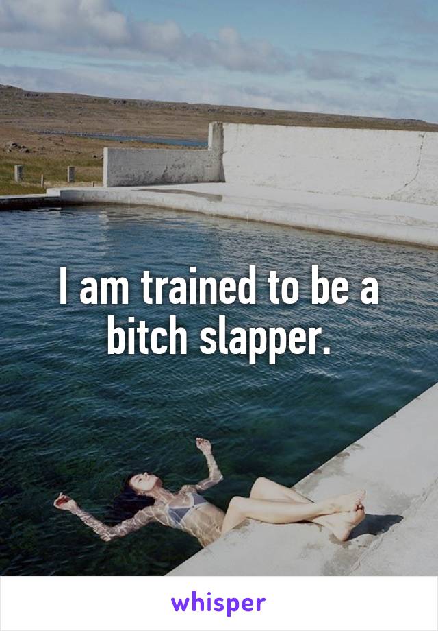 I am trained to be a bitch slapper.