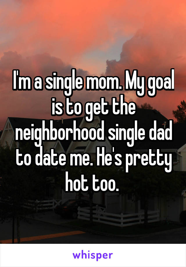 I'm a single mom. My goal is to get the neighborhood single dad to date me. He's pretty hot too. 