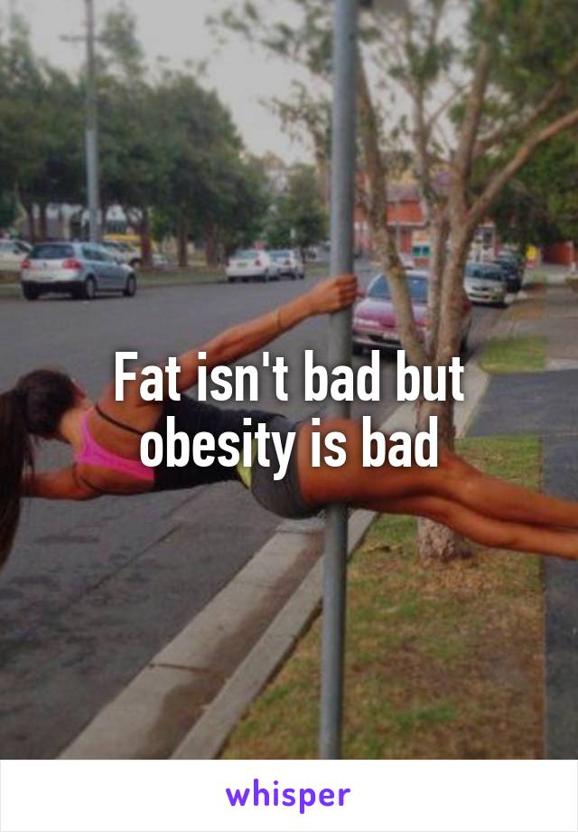 Fat isn't bad but obesity is bad
