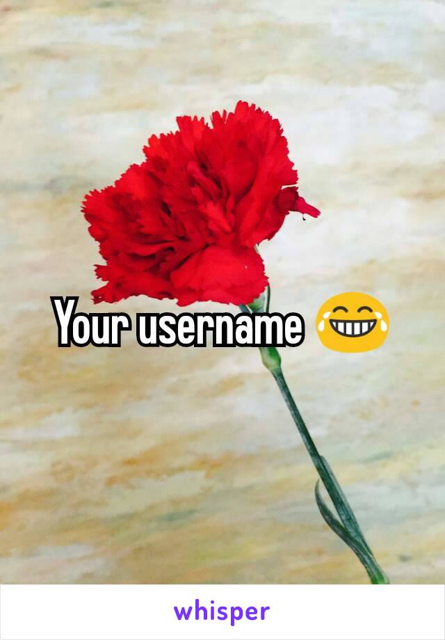 Your username 😂