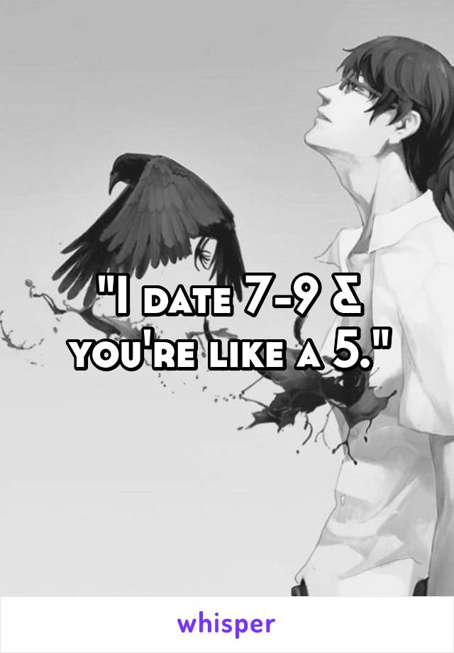 "I date 7-9 & you're like a 5."