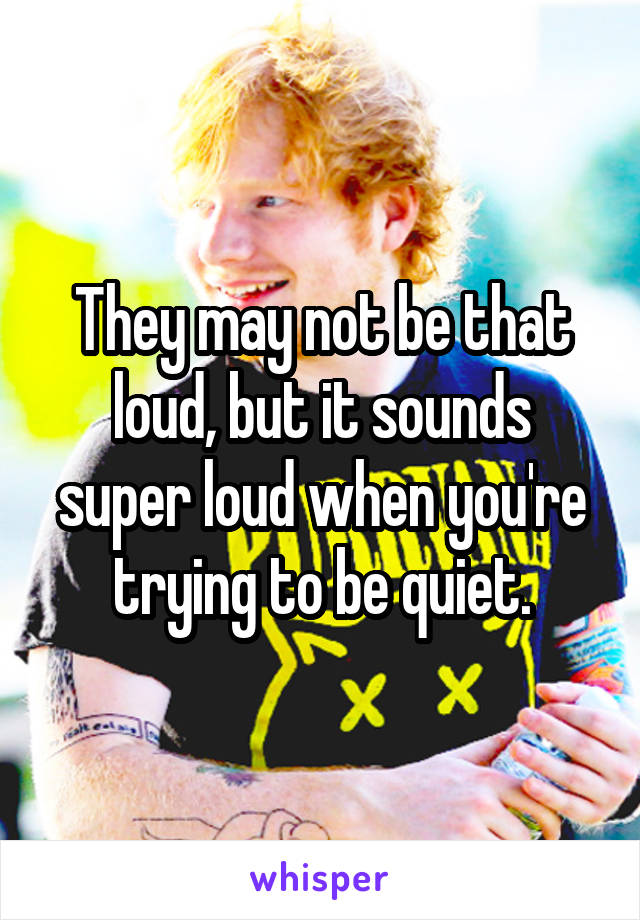 They may not be that loud, but it sounds super loud when you're trying to be quiet.