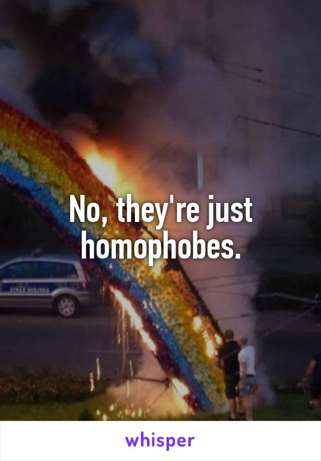 No, they're just homophobes.