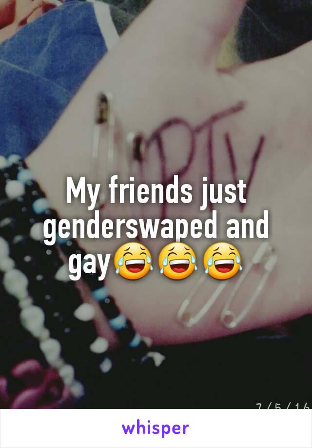 My friends just genderswaped and gay😂😂😂