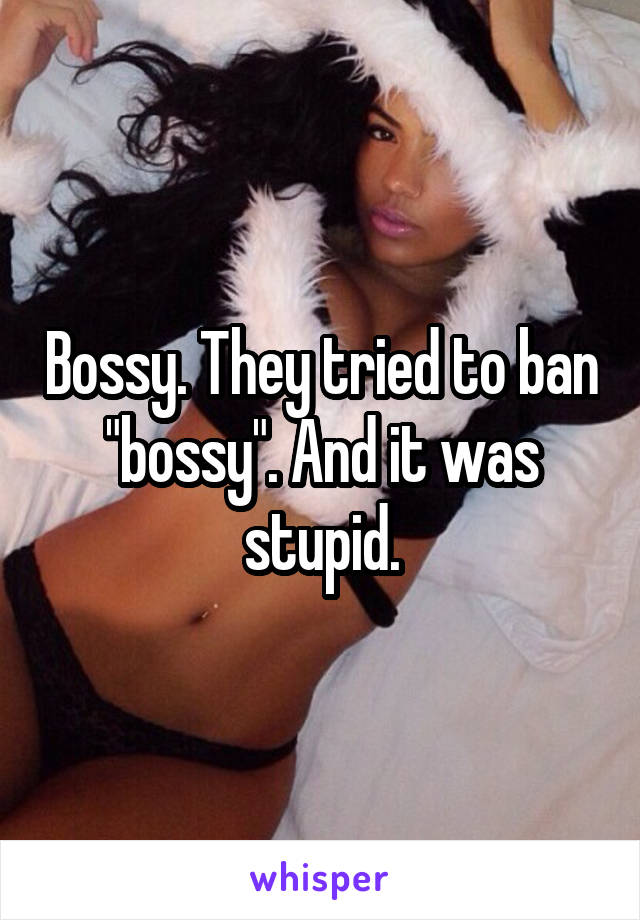 Bossy. They tried to ban "bossy". And it was stupid.