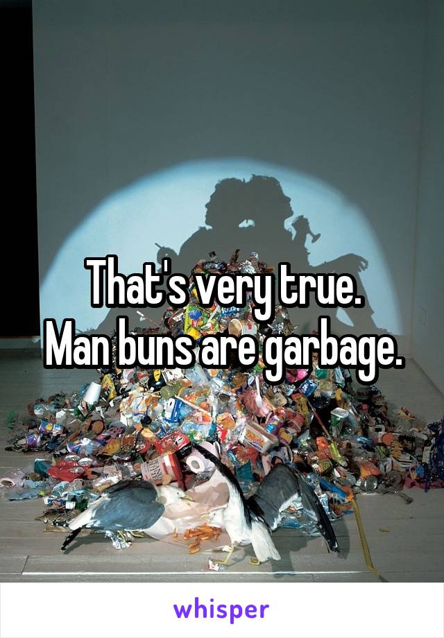 That's very true.
Man buns are garbage.