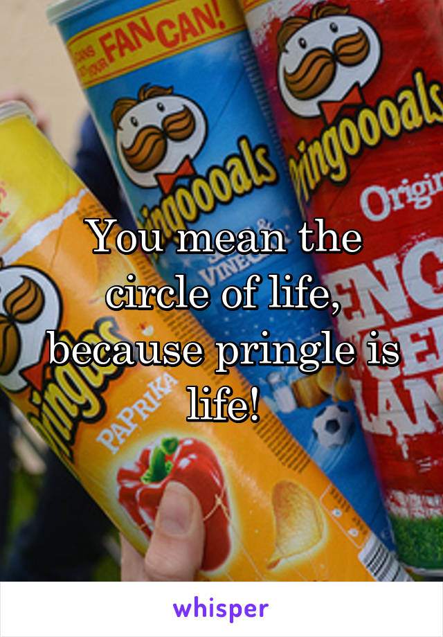 You mean the circle of life, because pringle is life!