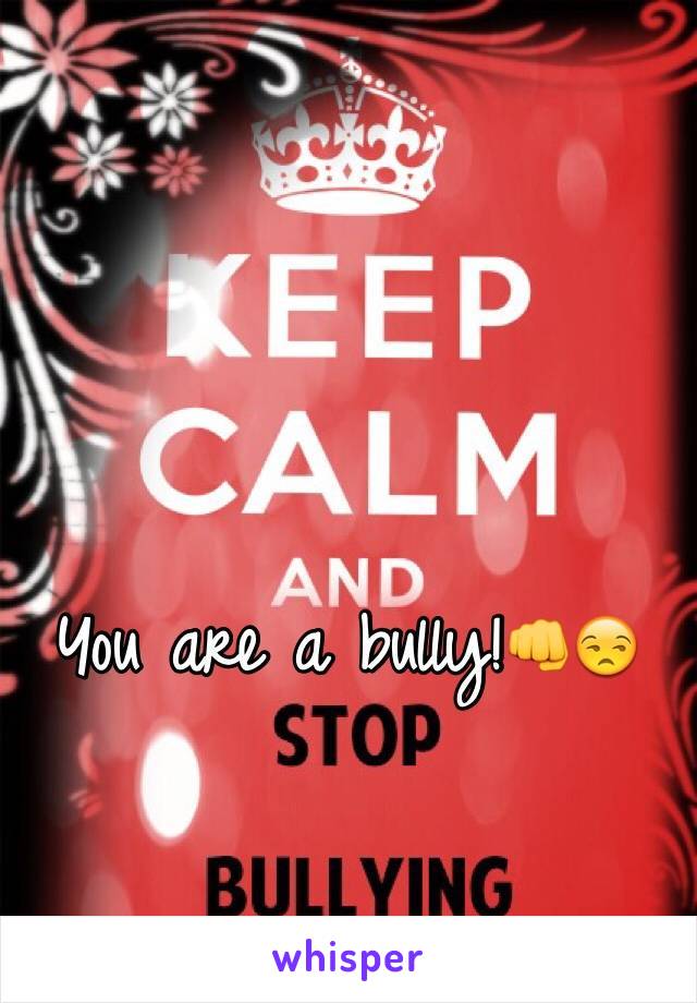 You are a bully!👊😒