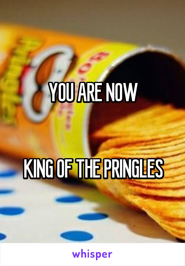 YOU ARE NOW


KING OF THE PRINGLES