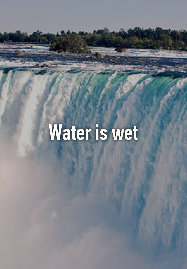 Water is wet