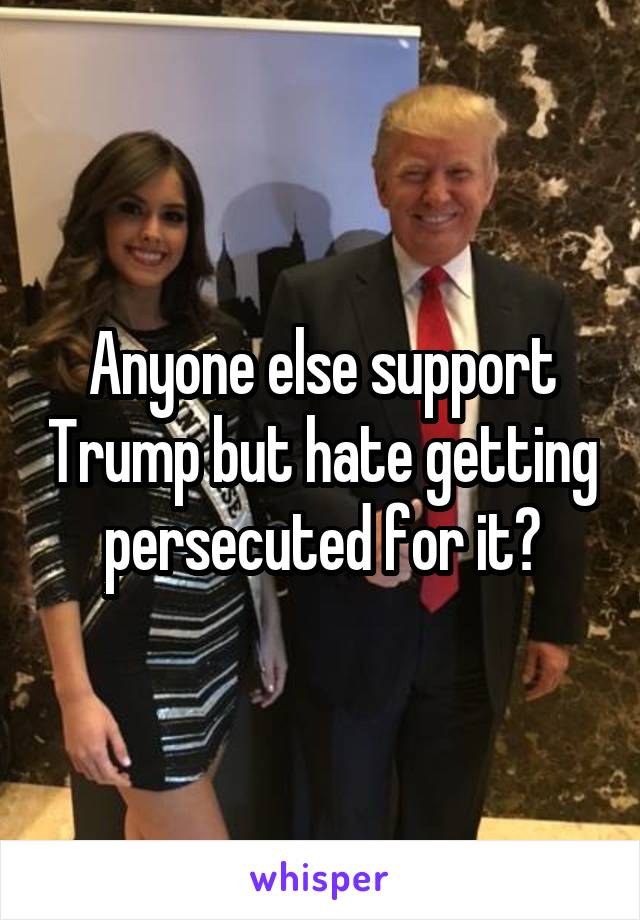Anyone else support Trump but hate getting persecuted for it?