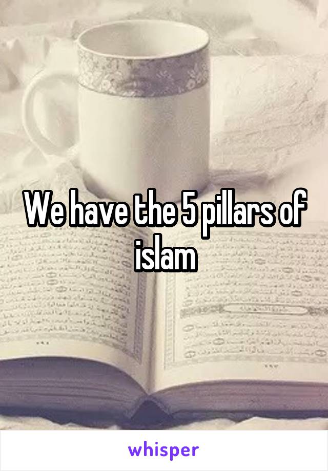 We have the 5 pillars of islam