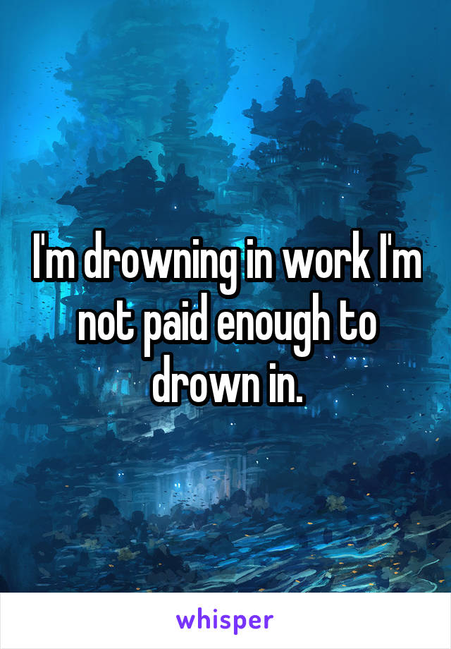 I'm drowning in work I'm not paid enough to drown in.