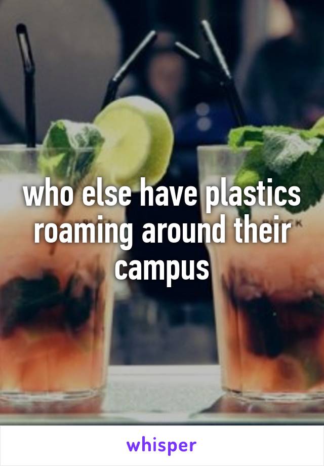 who else have plastics roaming around their campus