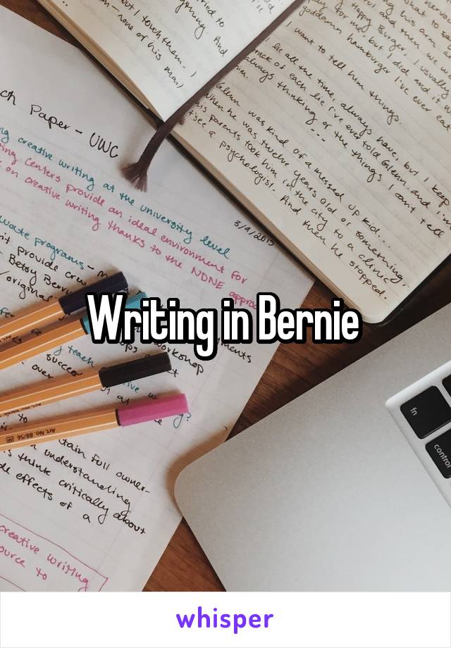 Writing in Bernie 