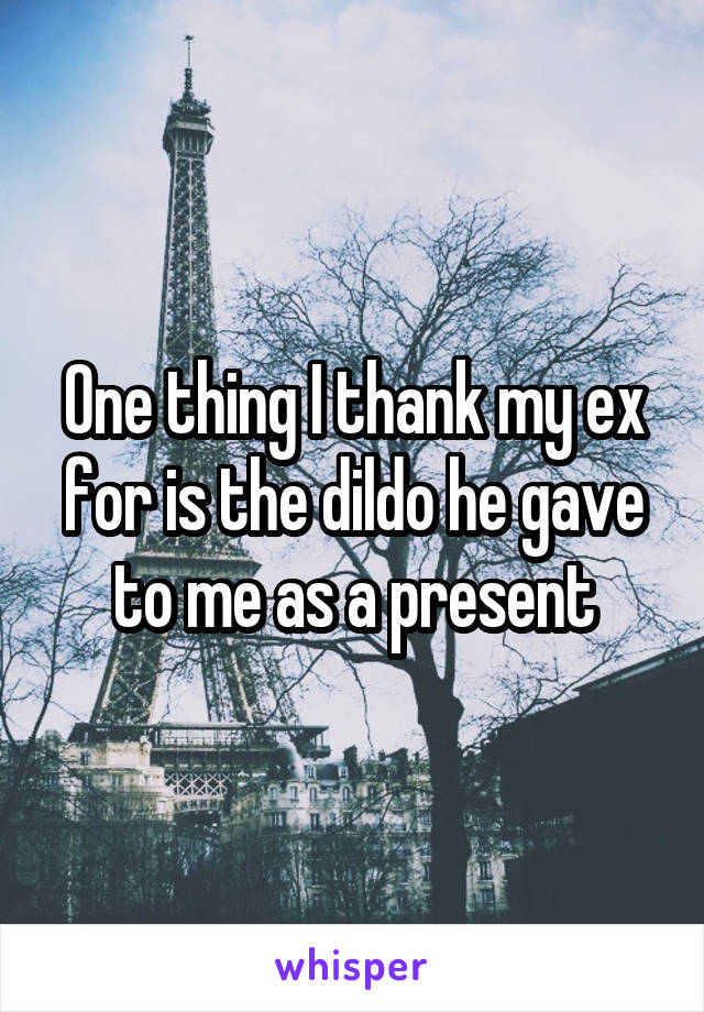 One thing I thank my ex for is the dildo he gave to me as a present