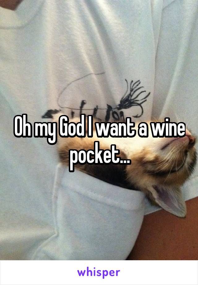 Oh my God I want a wine pocket...