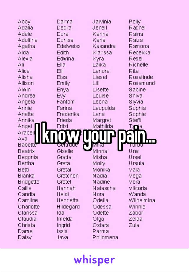 I know your pain...