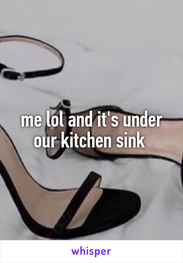 me lol and it's under our kitchen sink 