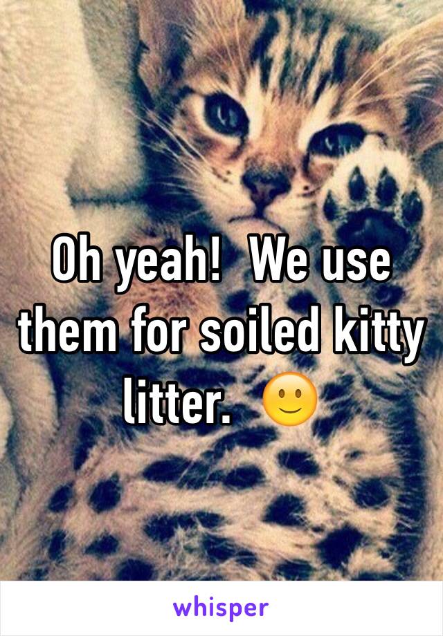 Oh yeah!  We use them for soiled kitty litter.  🙂