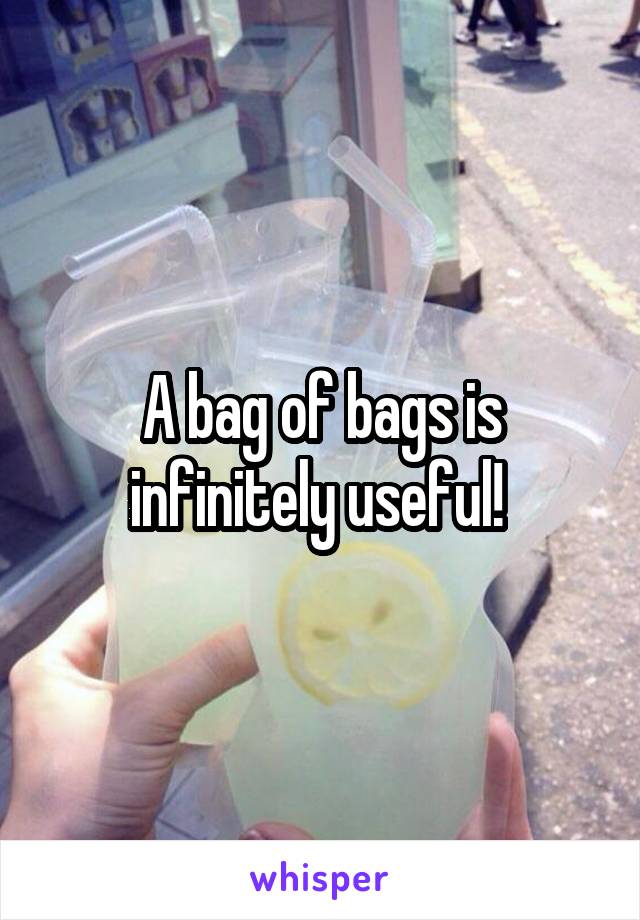 A bag of bags is infinitely useful! 