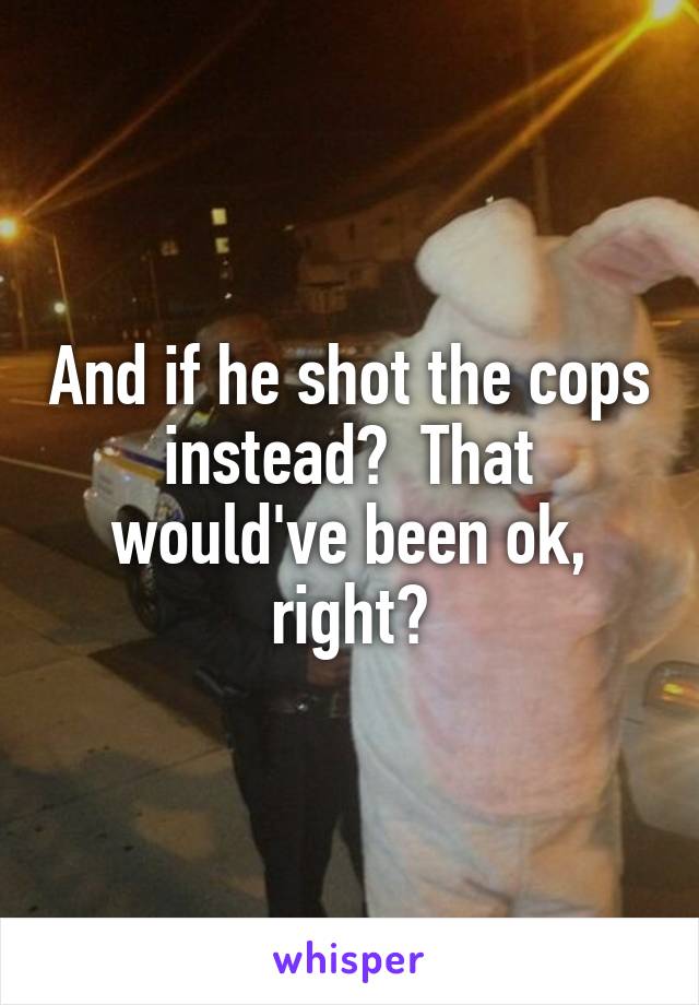And if he shot the cops instead?  That would've been ok, right?