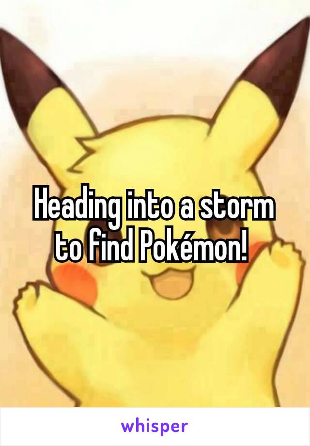 Heading into a storm to find Pokémon! 