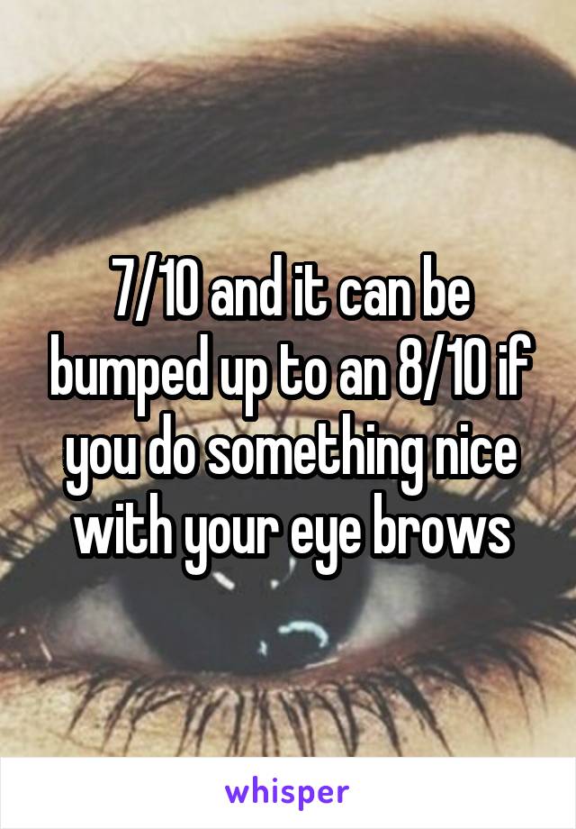 7/10 and it can be bumped up to an 8/10 if you do something nice with your eye brows