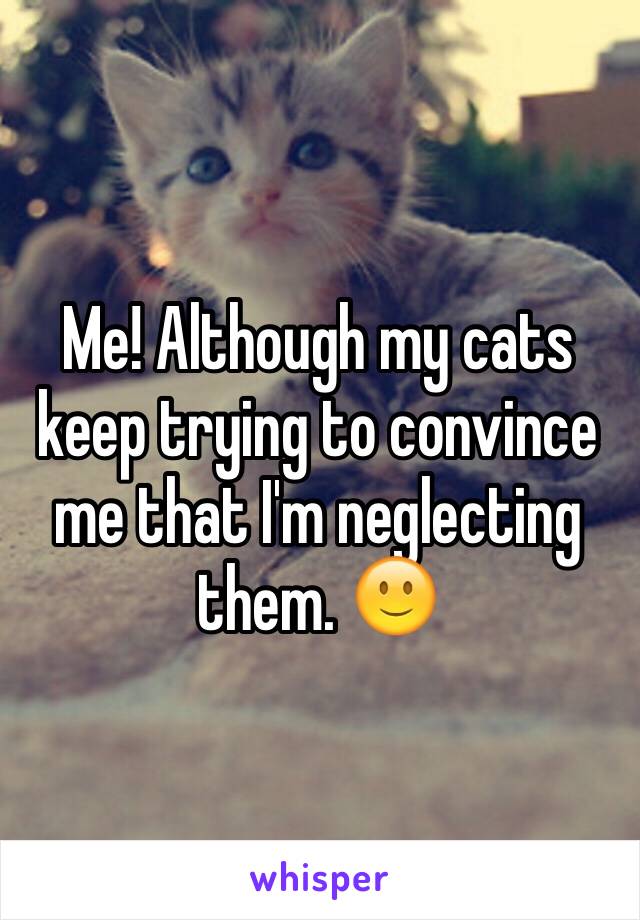 Me! Although my cats keep trying to convince me that I'm neglecting them. 🙂