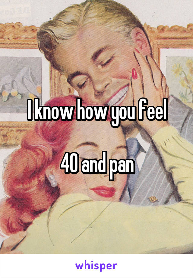 I know how you feel

40 and pan