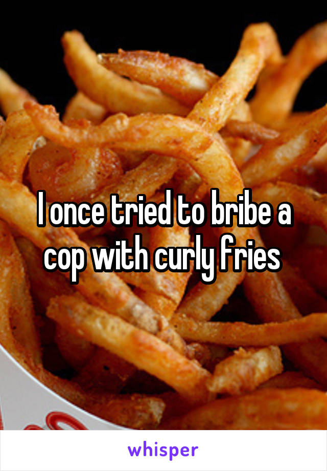 I once tried to bribe a cop with curly fries 