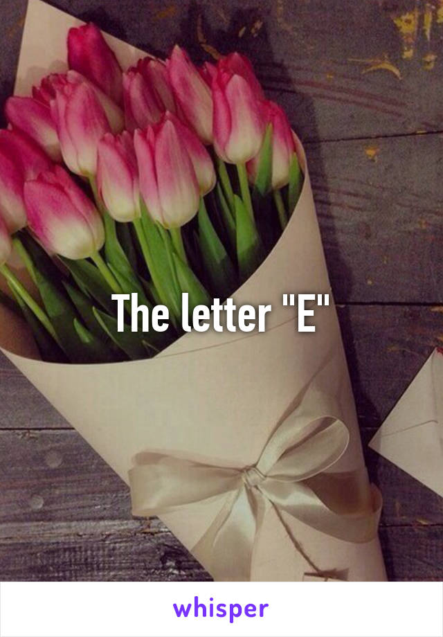 The letter "E"