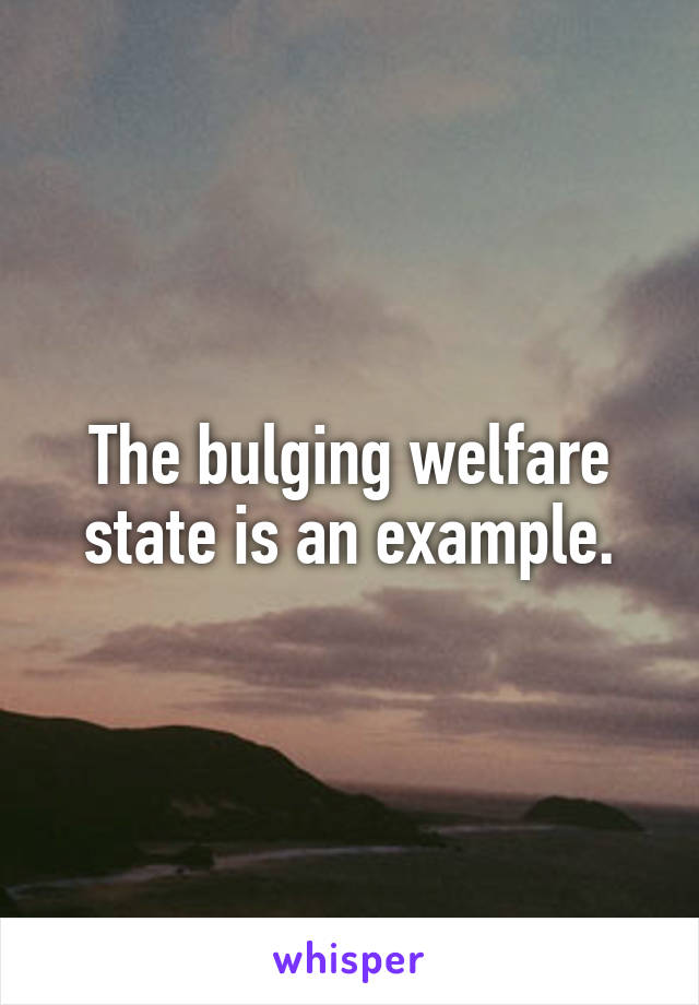 The bulging welfare state is an example.