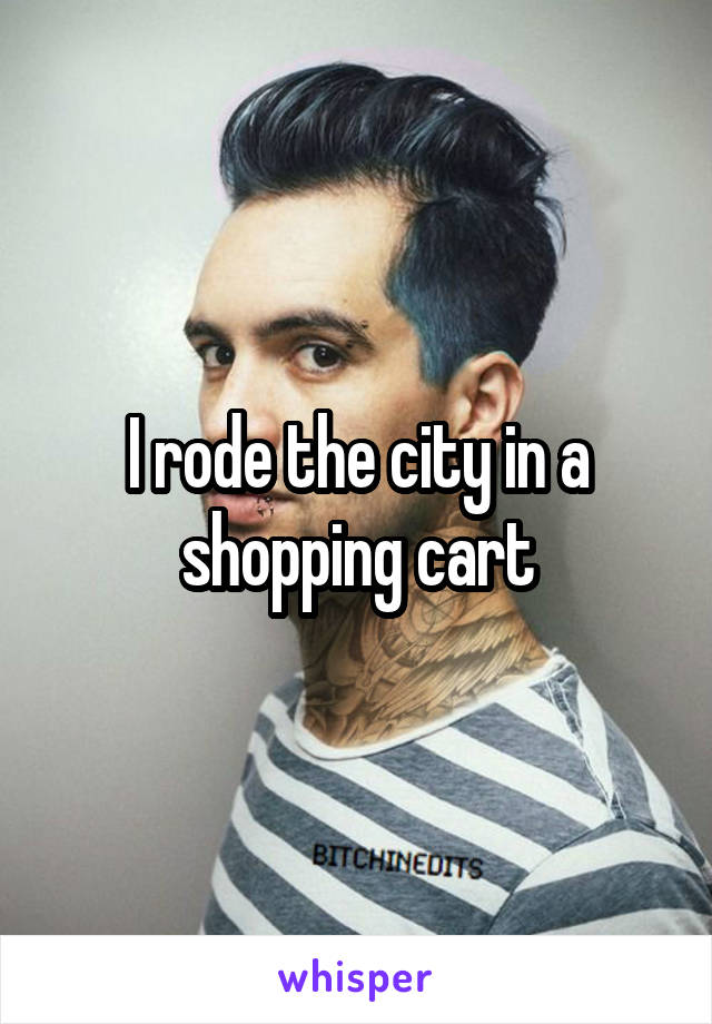 I rode the city in a shopping cart