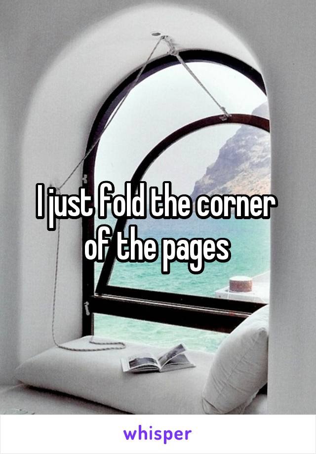 I just fold the corner  of the pages 