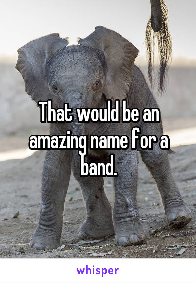 That would be an amazing name for a band.