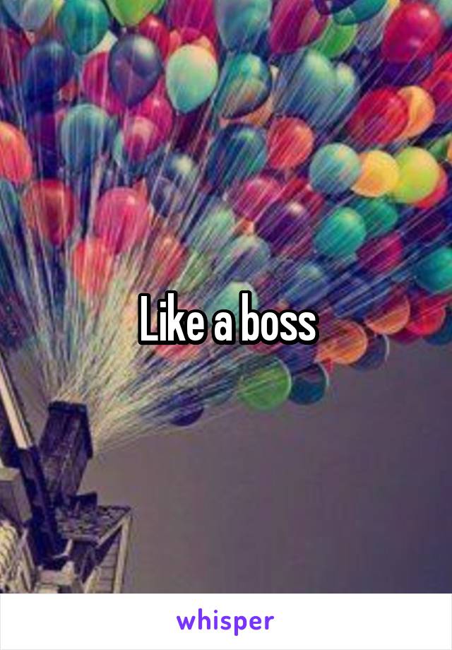 Like a boss