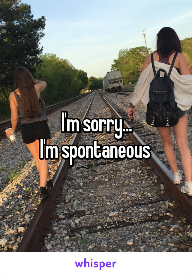 I'm sorry...
I'm spontaneous 