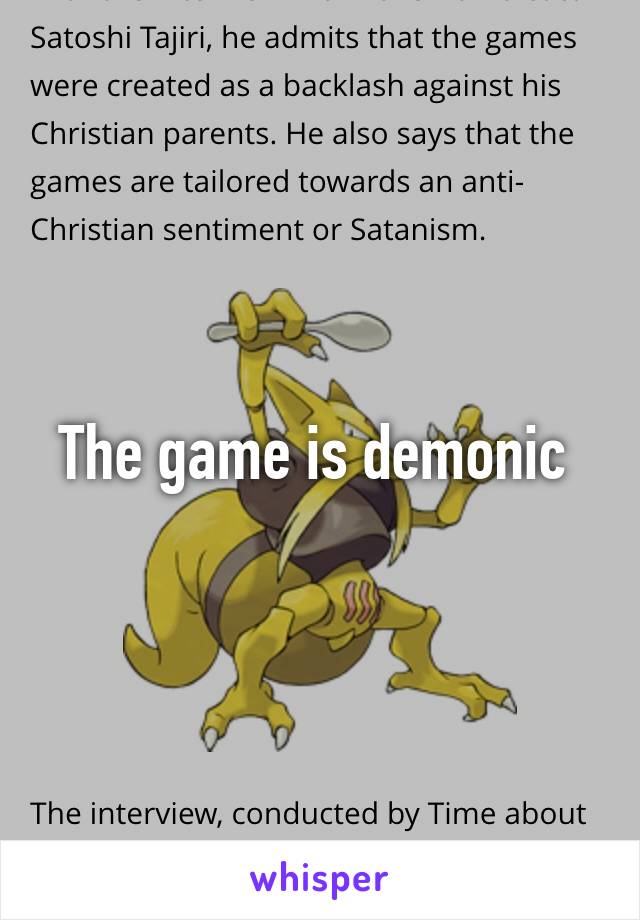 The game is demonic 