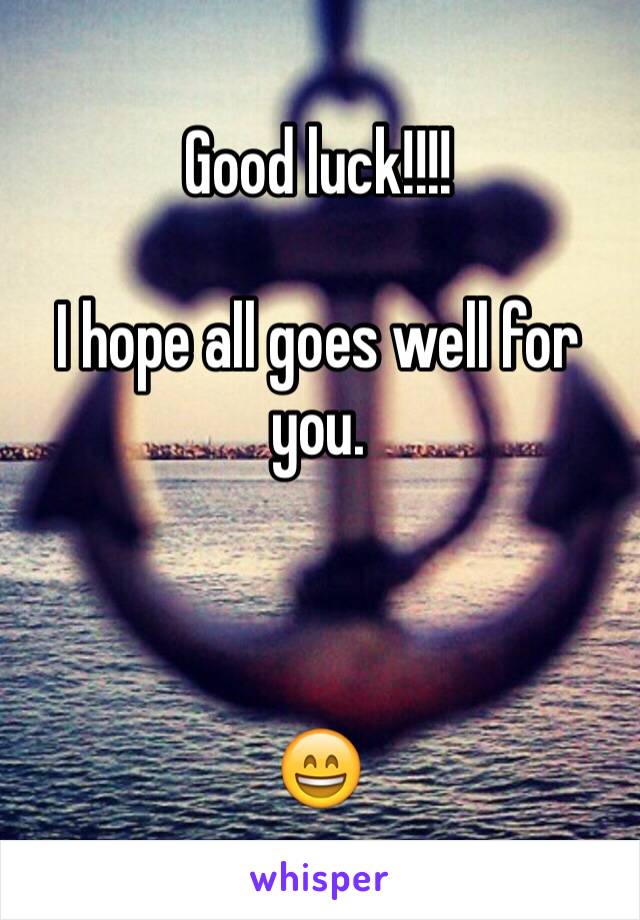 Good luck!!!!

I hope all goes well for you. 



😄