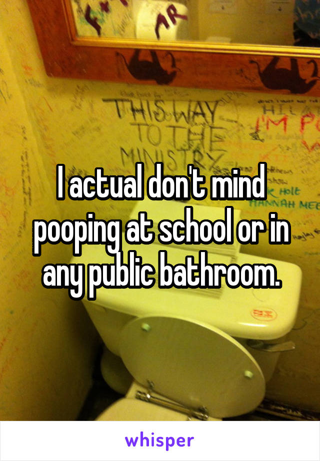 I actual don't mind pooping at school or in any public bathroom.