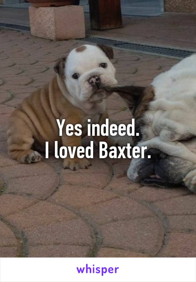 Yes indeed.
I loved Baxter.