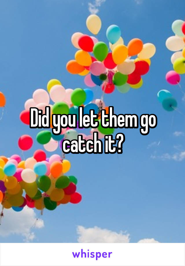 Did you let them go catch it?