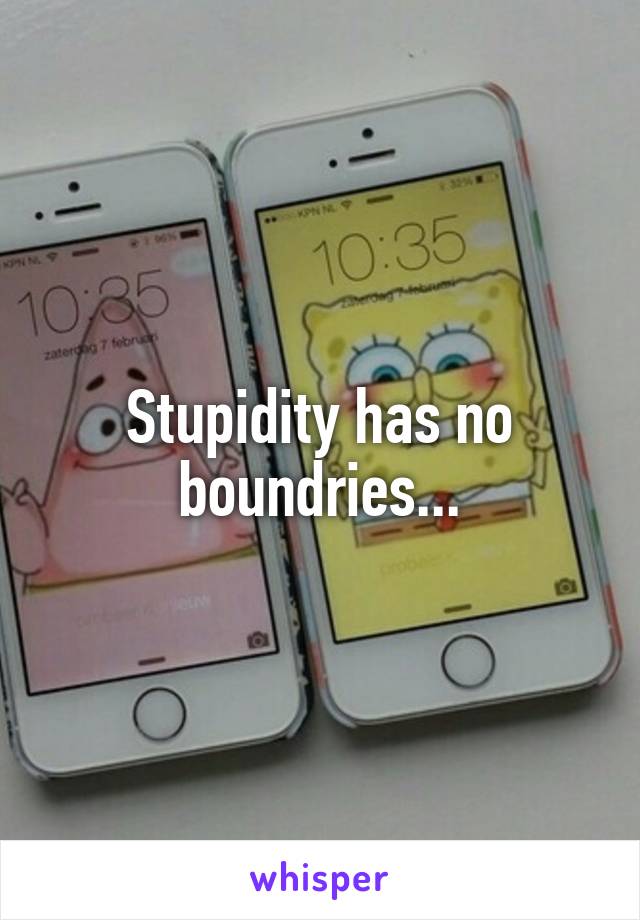 Stupidity has no boundries...