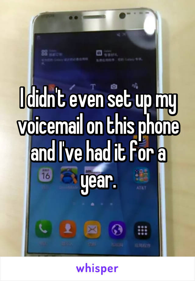 I didn't even set up my voicemail on this phone and I've had it for a year.