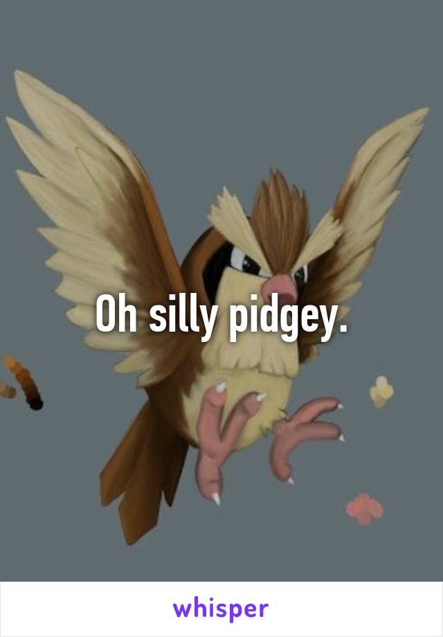 Oh silly pidgey.