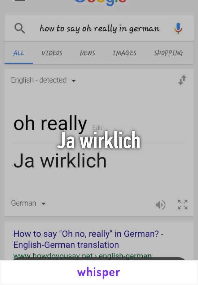 Ja wirklich