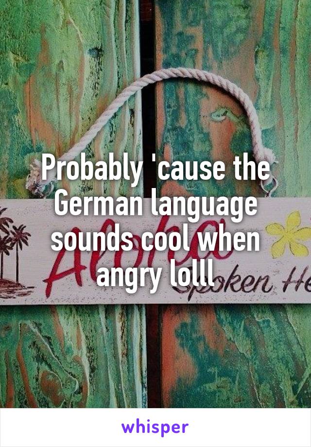 Probably 'cause the German language sounds cool when angry lolll